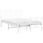 vidaXL Cadre de lit métal sans matelas et pied de lit blanc 120x190 cm