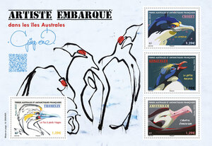 Bloc de 4 timbres TAAF - Gorg One - Artiste embarqué dans les îles Australes