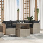vidaXL Salon de jardin 6 Pièces avec coussins gris clair résine tressée