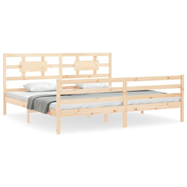 vidaXL Cadre de lit avec tête de lit 200x200 cm bois massif