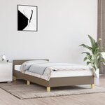 vidaXL Cadre de lit avec tête de lit Taupe 90x190 cm Tissu