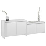 vidaXL Meuble TV Blanc brillant 146 5x35x50 cm Bois d'ingénierie