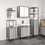 vidaXL Ensemble de mobilier de salle de bain 3 pièces en bois d'ingénierie gris sonoma