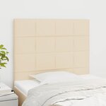vidaXL Têtes de lit 2 Pièces Crème 80x5x78/88 cm Tissu
