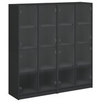 vidaXL Bibliothèque avec portes noir 136x37x142 cm bois d'ingénierie