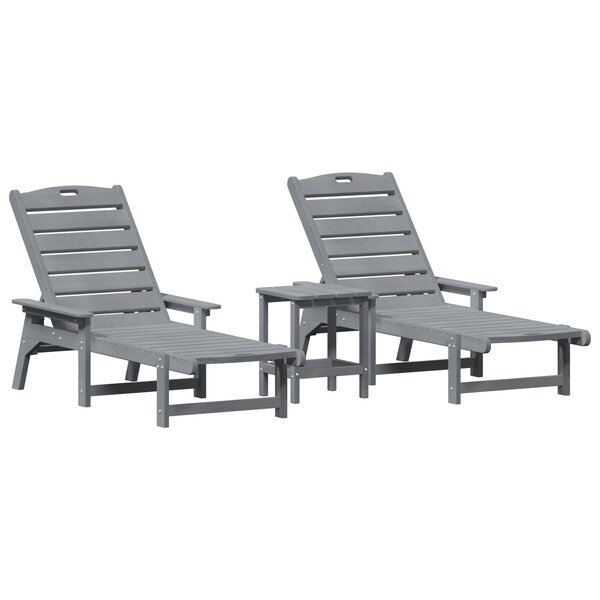 Ensemble de salon de jardin vidaXL 3 pièces gris clair HDPE