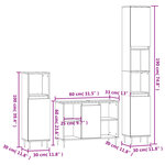 vidaXL Ensemble de meubles salle de bain 3 Pièces blanc bois d'ingénierie