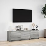 vidaXL Meuble TV avec LED sonoma gris 140x34x40 cm bois d'ingénierie