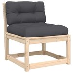 vidaXL Salon de jardin 4 Pièces avec coussins Bois de pin massif