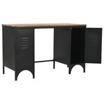 vidaXL Bureau à double piédestal Bois de sapin et acier 120x50x76 cm