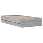 vidaXL Cadre de lit avec tiroirs sans matelas sonoma gris 90x190 cm