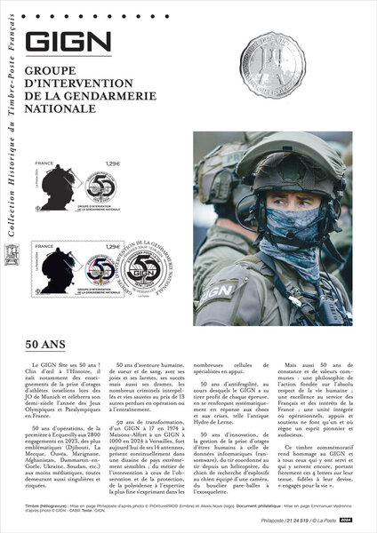 Document philatélique - 50 ans du GIGN