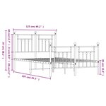 vidaXL Cadre de lit métal sans matelas et pied de lit blanc 120x200 cm