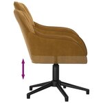 vidaXL Chaise pivotante de bureau Marron Velours