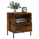 vidaXL Tables de chevet 2Pièces chêne fumé 40x35x47 5cm bois d’ingénierie