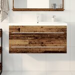 vidaXL Cabinet de lavabo de salle de bain avec lavabo intégré en bois récupéré