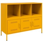 vidaXL Buffet jaune moutarde 100 5x39x79 cm acier laminé à froid