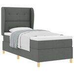 vidaXL Lit à ressorts avec matelas gris foncé 100x200 cm Tissu
