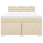 vidaXL Sommier à lattes de lit avec matelas Crème 160x200 cm Tissu