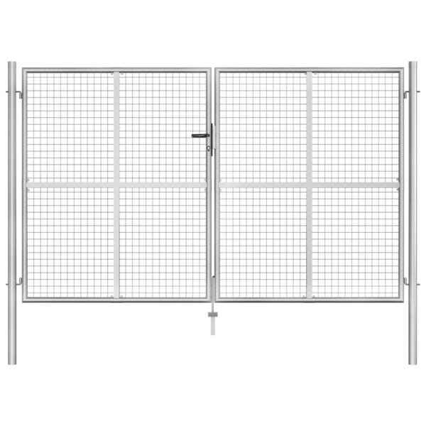 vidaXL Porte de jardin Acier galvanisé 306x200 cm Argenté