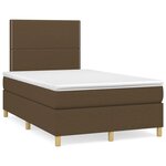 vidaXL Sommier à lattes de lit et matelas marron foncé 120x190cm tissu