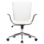 Chaise fauteuil siège pivotante de bureau informatique étude similicuir et bois courbé blanc 02_0024087
