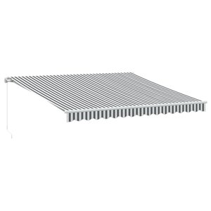 vidaXL Auvent manuel rétractable anthracite et blanc 400x350 cm