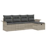 vidaXL Ensemble de canapé de jardin 5 pièces avec coussins en rotin synthétique gris clair