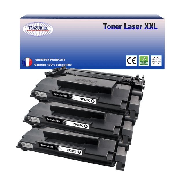 T3AZUR - 3x Toners compatibles avec Canon 052H pour Canon LBP-212dw  LBP-215x  LBP-214dw Noir - 9 200p