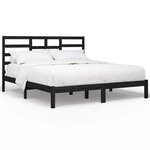 vidaXL Cadre de lit Noir Bois de pin massif 200x200 cm