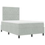 vidaXL Lit à ressort avec matelas et lumière LED Gris clair 120x200 cm Velours