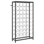 vidaXL Casier à bouteilles de 45 bouteilles noir 54x18x100cm fer forgé
