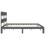 vidaXL Cadre de lit sans matelas gris 200x200 cm bois massif de pin