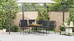 vidaXL Ensemble de 4 canapés de jardin avec coussins en poly rotin noir