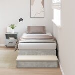 vidaXL Cadre de lit de rangement Gris béton 100x200 cm