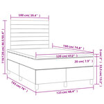 vidaXL Sommier à lattes de lit avec matelas taupe 120x190 cm tissu