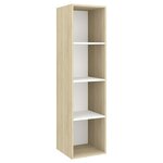 vidaXL Meubles TV muraux 2 Pièces Blanc et chêne sonoma Bois d'ingénierie