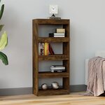 vidaXL Bibliothèque/Cloison Chêne fumé 60x30x135 cm Bois d'ingénierie