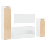 vidaXL Ensemble de meubles salle de bain 4 Pièces blanc bois d'ingénierie