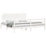 vidaXL Cadre de lit sans matelas blanc 200x200 cm bois massif