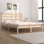 vidaXL Cadre de lit Bois de pin massif 140x190 cm
