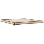 vidaXL Cadre de lit chêne sonoma 200x200 cm bois d'ingénierie et métal
