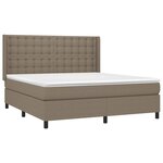 vidaXL Sommier à lattes de lit matelas et LED Taupe 160x200 cm Tissu
