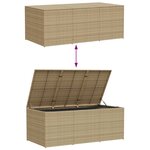 vidaXL Boîte de rangement de jardin mélange beige 984L résine tressée