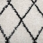vidaXL Tapis shaggy à poils longs moderne crème et noir Ø 120 cm