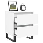 vidaXL Tables de chevet 2 Pièces blanc 40x35x50 cm bois d’ingénierie