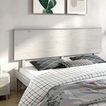 vidaXL Tête de lit Blanc 204x6x82 5 cm Bois massif de pin