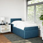 vidaXL Sommier à lattes de lit avec matelas bleu 100x200 cm