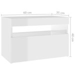 vidaXL Meuble TV avec lumières LED blanc brillant 60x35x40 cm