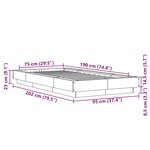 vidaXL Cadre de lit avec lumières LED chêne marron 75x190 cm